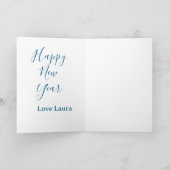 Carte Bonne année ajouter nom amour bleu simple minimal (Intérieur)