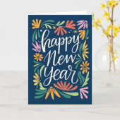 Carte Bonne année avec des fleurs (Fleur jaune)
