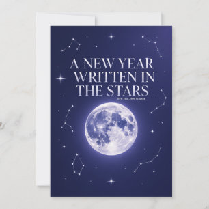 Carte Bonne année avec un thème de ciel nocturne étoilé