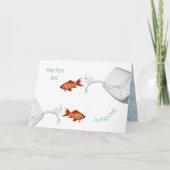 Carte Bonne année bissextile Anniversaire Poissons Cool  (Devant)