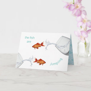 Carte Bonne année bissextile Anniversaire Poissons Cool 