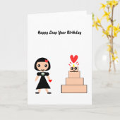 Carte Bonne année bissextile d'anniversaire (Fleur jaune)