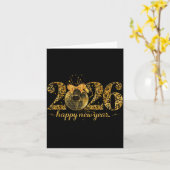 Carte Bonne année boule disco dorée mignonne Nouvel An (Fleur jaune)