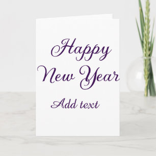 Carte Bonne année calligraphie violette simple minimalis