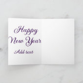 Carte Bonne année calligraphie violette simple minimalis (Intérieur)