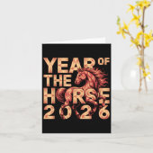 Carte Bonne Année Chinoise Du Cheval 2026 Lunar Zod (Fleur jaune)