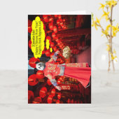Carte Bonne année chinoise. Panda (Fleur jaune)