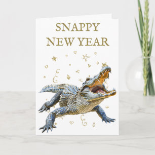 Carte Bonne Année Crocodile Drôle
