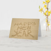 Carte Bonne année dans le sable (Fleur jaune)