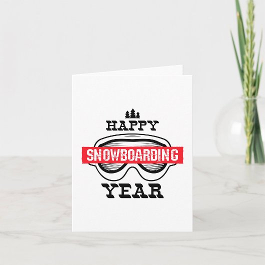 Carte Bonne Année de Snowboarding
