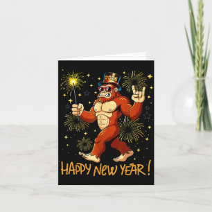 Carte Bonne année drôle 2026 Amoureux de Bigfoot Nouvel