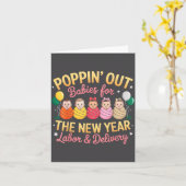 Carte Bonne année groovy salle d'accouchement L&d N (Fleur jaune)