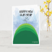 Carte Bonne année Hijri - Green Hill (Fleur jaune)