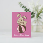 Carte Bonne Année Lapin (Debout devant)
