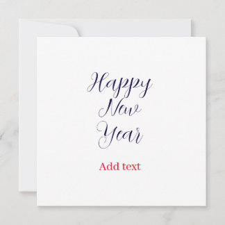 Carte Bonne année moderne hiver vacances bleu stylé