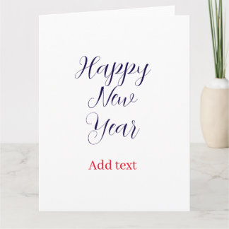 Carte Bonne année moderne hiver vacances bleu stylé