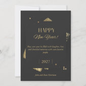 Carte Bonne année Noir & Or  (Devant)