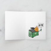 Carte BONNE ANNÉE : Poubelle enflammée, ça va (Intérieur)