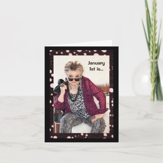 Carte Bonne année, santé et bonheur (Devant)