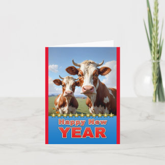 Carte bonne année vaches
