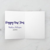 Carte Bonne année violet noir nom année simple (Intérieur)