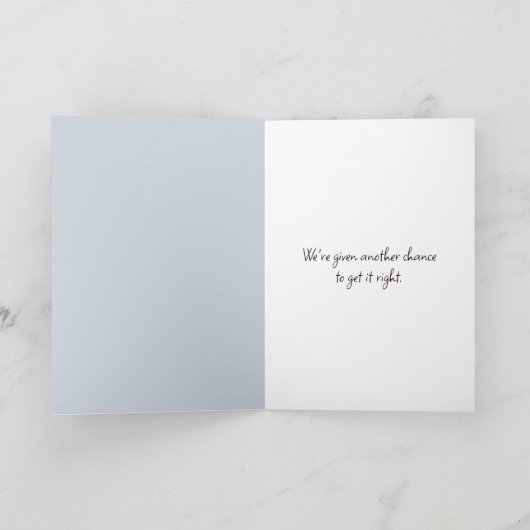 Carte Bonne année vue sur l'océan dans la fenêtre (Intérieur)