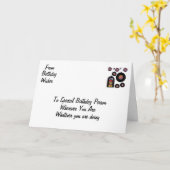 CARTE BONNE ANNIVERSAIRE (Fleur jaune)