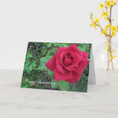 Carte Bonne Anniversaire Love Red Rose Raindrops Card (Fleur jaune)