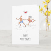 Carte Bonne Anniversaire Mariage Couple Beach Heart Card (Fleur jaune)