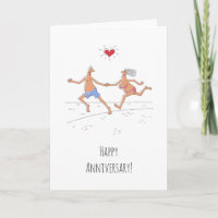 Bonne Anniversaire Mariage Couple Beach Heart Card
