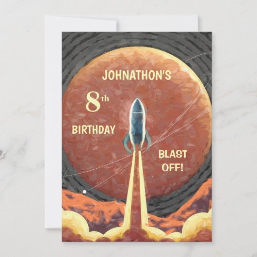 Carte Bonne Anniversaire Rocket Space Fun Universe Card (Devant)