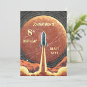 Carte Bonne Anniversaire Rocket Space Fun Universe Card (Debout devant)