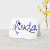 CARTE BONNE ANNIVERSAIRE SOUHAITEZ-VOUS *****LINDA***** (Fleur jaune)