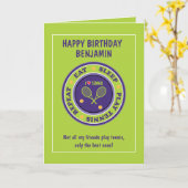Carte Bonne Anniversaire, 🎾 vert Tennis Anniversaire Ca (Fleur jaune)