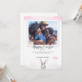 Carte Bonne aquarelle de Pâques (Devant/Arrière en situation)