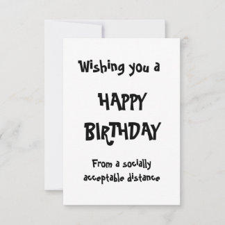 Carte Bonne auto-isolement Anniversaire Distances social