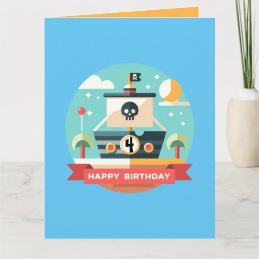Carte Bonne Aventure Pirate Anniversaire (Devant)