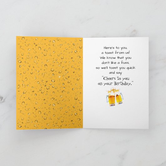 Carte Bonne Bière D'Anniversaire Avec Sparklers (Intérieur)