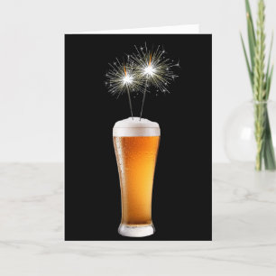 Carte Bonne Bière D'Anniversaire Avec Sparklers