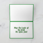 Carte Bonne bière verte de la St Patrick's Day (Intérieur)