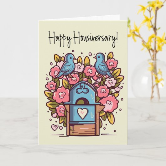 Carte Bonne boîte aux lettres ménagère Accueil Anniversa (Fleur jaune)