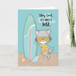 Carte Bonne chance à l'essai Funky Cool Raccoon dans lun