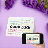 Carte Bonne chance dans plusieurs langues Rouge Vert Ble