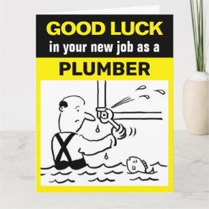Carte Bonne chance dans votre nouveau travail de plombie