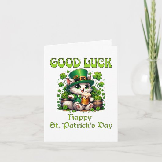 Carte Bonne chance Happy Jour de la Saint Patrick mignon (Devant)