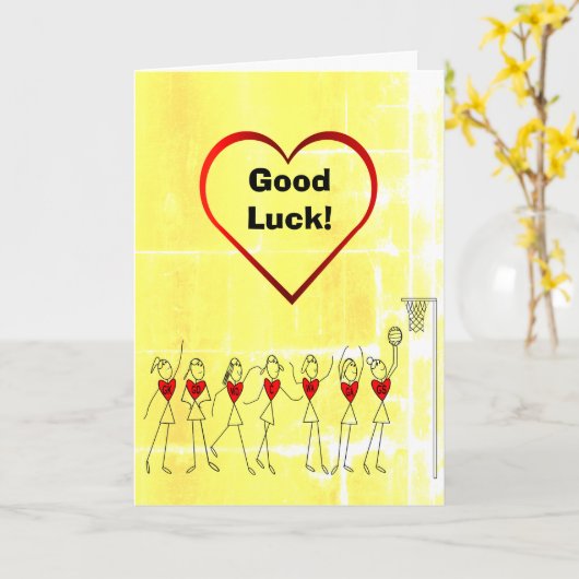 Carte Bonne chance Netball Salutation (Fleur jaune)