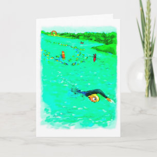 Carte Bonne chance pour Triathlète - Natation hors cours