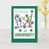 Carte Bonne chance sur mesure à l'Université Clover à qu (Fleur jaune)