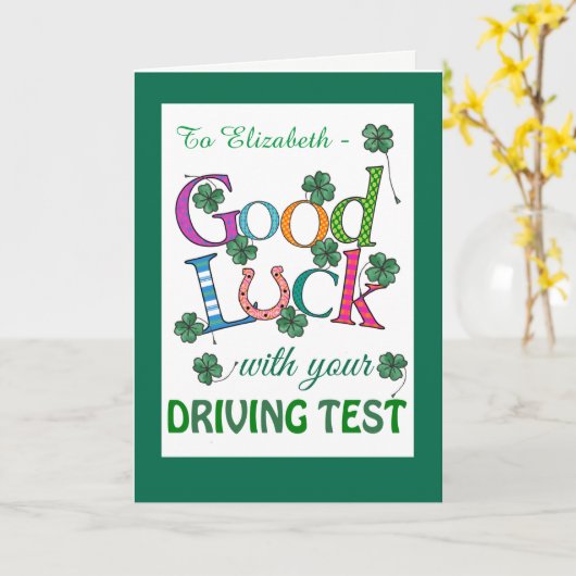 Carte Bonne chance sur mesure pour le test de conduite C (Fleur jaune)