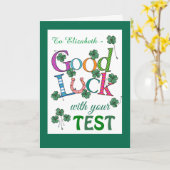 Carte Bonne chance sur mesure sur le trèfle à quatre feu (Fleur jaune)